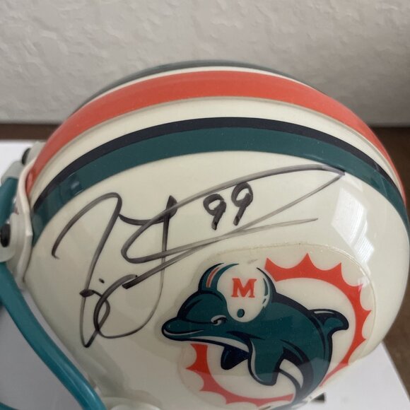 Jason Taylor And Bernie Kosar Autographed Mini Helmet Miami Dolphins - Picture 2 of 4